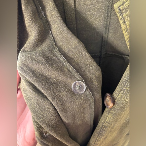 NWT Heyson olive green women’s button trench coat jacket size L - Picture 10 of 12